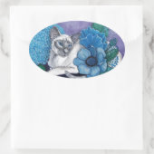 Blue Point Siamese Cat Ovaler Aufkleber (Tasche)
