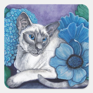 Blue Point Siamese Cat Quadratischer Aufkleber