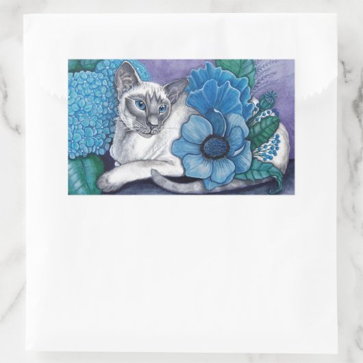 Blue Point Siamese Cat Rechteckiger Aufkleber (Tasche)