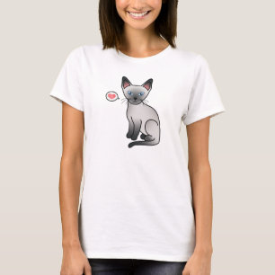 Blue Point Siamese Katze Niedlicher Cartoon Illust T-Shirt