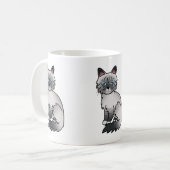Blue Point Tabby Birman / Ragdoll Cat Cartoon Art Kaffeetasse (Vorderseite Links)