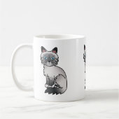 Blue Point Tabby Birman / Ragdoll Cat Cartoon Art Kaffeetasse (Links)