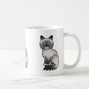 Blue Point Tabby Birman / Ragdoll Cat Cartoon Art Kaffeetasse