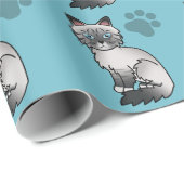 Blue Point Tabby Birman / Ragdoll Cat Geschenkpapier (Rolleneckpunkt)
