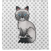 Blue Point Tabby Birman / Ragdoll Cat & Paws Duschvorhang (Vorderseite)