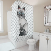 Blue Point Tabby Birman / Ragdoll Cat & Paws Duschvorhang (Beispiel)