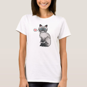 Blue Point Tabby Birman / Ragdoll Katze mit Herz T-Shirt