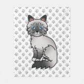 Blue Point Tabby Birman / Ragdoll Niedlich Cat & P Fleecedecke (Vorderseite)