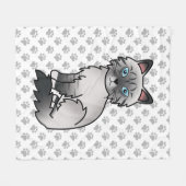Blue Point Tabby Birman / Ragdoll Niedlich Cat & P Fleecedecke (Vorderseite (Horizontal))