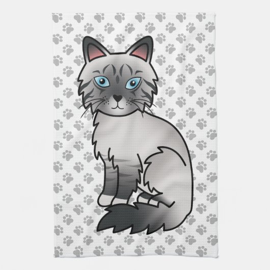 Blue Point Tabby Birman / Ragdoll Niedlich Cat & P Geschirrtuch (Vertikal)