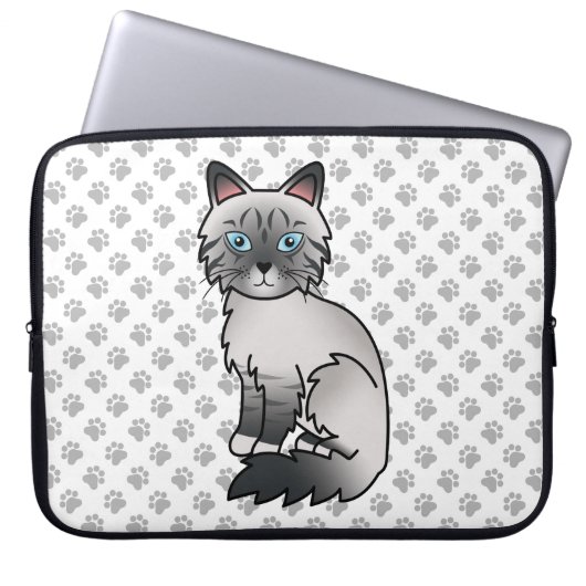 Blue Point Tabby Birman / Ragdoll Niedlich Cat & P Laptopschutzhülle (Vorderseite)