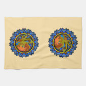 Blue Points Circlated Herbstlaube Geschirrtuch (Horizontal)