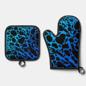 Blue Poison Dart Frog Ofenhandschuh & Topflappen-Set (Vorderseite)