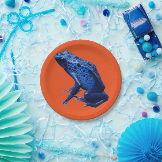 Blue Poison Dart Frog Pappteller (Party)