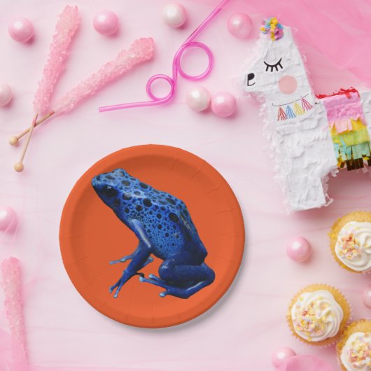 Blue Poison Dart Frog Pappteller (Party)