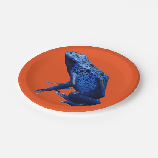 Blue Poison Dart Frog Pappteller (Schrägansicht)