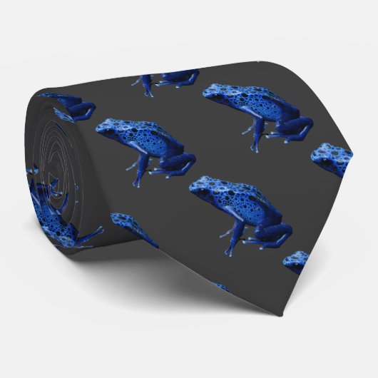 Blue Poison Dart Frosch Neck Tie Krawatte (Gerollt)