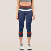 Blue Poke A Dots, Zickzack Hochwaisted Capris (Vorderseite)