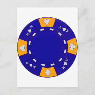 Blue Poker Chip Postkarte