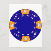 Blue Poker Chip Postkarte (Vorderseite)