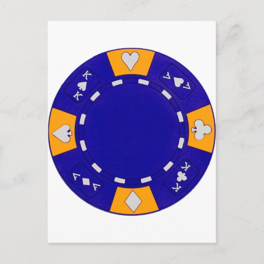 Blue Poker Chip Postkarte (Vorderseite)
