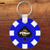 Blue Poker Chip Schlüsselanhänger (Vorderseite)