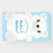 Blue Polar Bear Baby Dusche Banner (Horizontal)