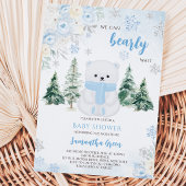 Blue Polar Bear Baby Dusche Einladung