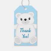 Blue Polar Bear Baby Dusche Geschenkanhänger (Vorderseite)