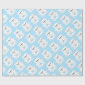 Blue Polar Bear Baby Dusche Geschenkpapier (Flach)