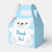 Blue Polar Bear Baby Dusche Geschenkschachtel (Rückseite)