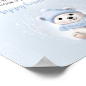Blue Polar Bear Baby Dusche Schnuller Jagdspiel Poster (Ecke)
