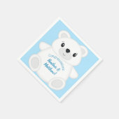Blue Polar Bear Baby Dusche Serviette (Ecke)
