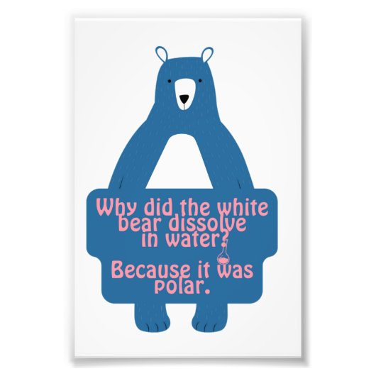 Blue Polar Bear Funny Chemistry Joke Fotodruck (Vorne)