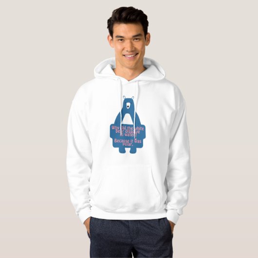 Blue Polar Bear Funny Chemistry Joke Hoodie (Vorne ganz)