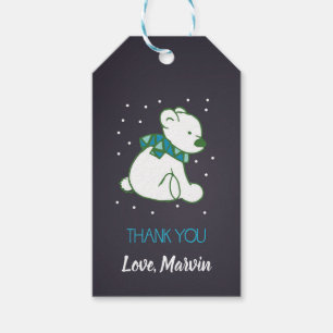 Blue Polar Bear Gift Tag Geschenkanhänger