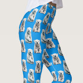Blue Polar Bear Pattern Design  Leggings