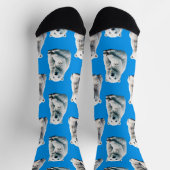 Blue Polar Bear Pattern Design  Socken (Oben)