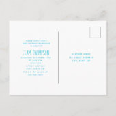 Blue Polar Bear Winter Onederland Erster Geburtsta Einladungspostkarte (Rückseite)