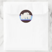 Blue Polar Bears Stickers (Tasche)