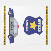 Blue Police Car Officer Abzeichen Fleecedecke (Vorderseite (Horizontal))