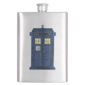 Blue Police Public Call Box - UK Time Travel 1 Flachmann (Vorderseite)