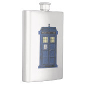 Blue Police Public Call Box - UK Time Travel 1 Flachmann (Rechts)