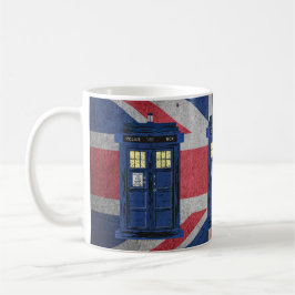 Blue Police Public Call Box - UK Time Travel 1 Kaffeetasse