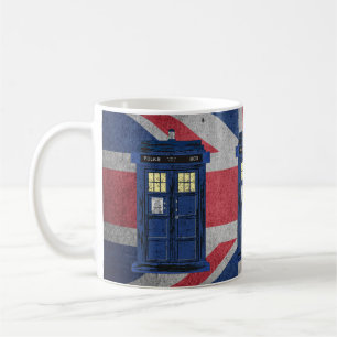 Blue Police Public Call Box - UK Time Travel 1 Kaffeetasse