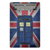 Blue Police Public Call Box - UK Time Travel 1 Mini Klemmbrett (Vorderseite)