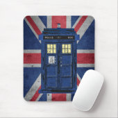 Blue Police Public Call Box - UK Time Travel 1 Mousepad (Mit Mouse)