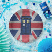 Blue Police Public Call Box - UK Time Travel 1 Pappteller (Party)