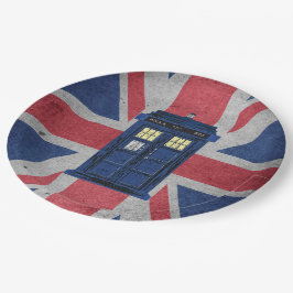 Blue Police Public Call Box - UK Time Travel 1 Pappteller