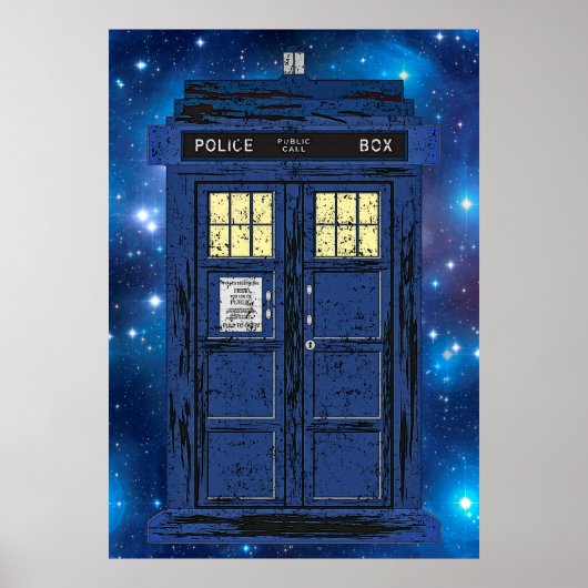 Blue Police Public Call Box - UK Time Travel 1 Poster (Vorne)